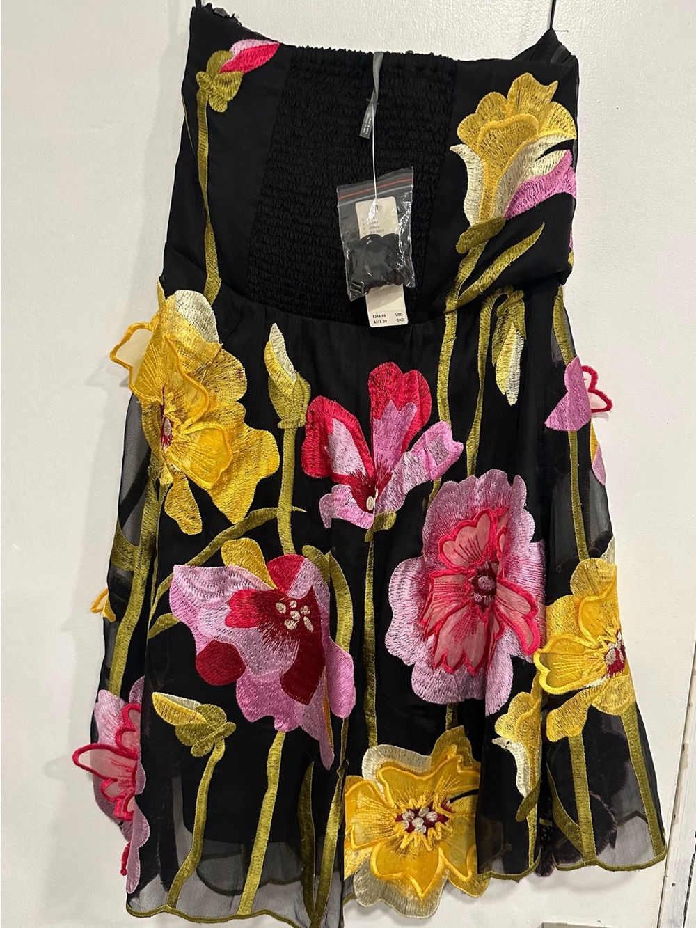 Anthropologie Floral Organza Mini Dress - Sz S - Picture 8 of 14
